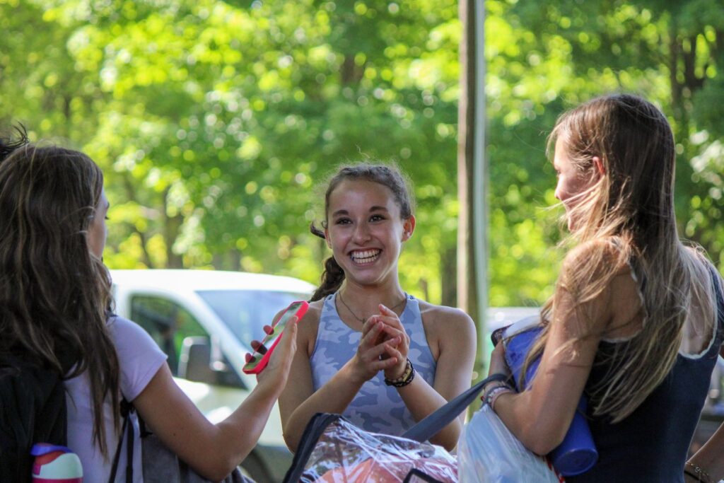 Junior High campers at check in